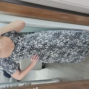 M&S Collection Floral Black and White Dress